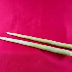 Ceremoniële kaars bijenwas lichtgroen 26cm